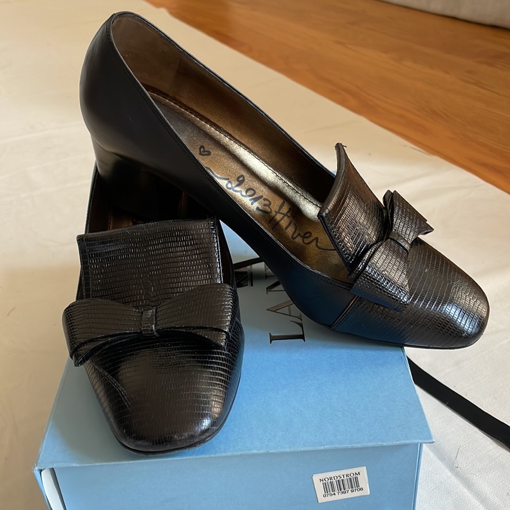Lanvin black bow chaissure richelieu 39. Orig bag and box. Retail $550